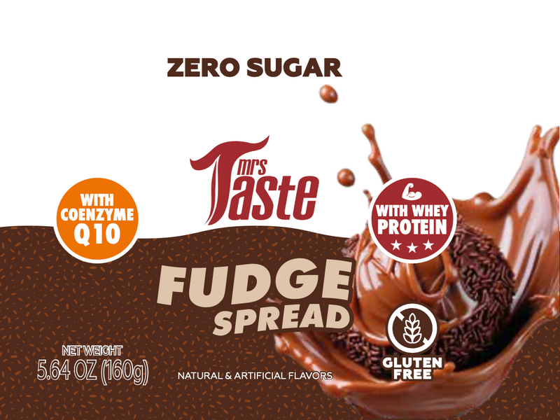 Mrs. Taste Chocolate Fudge Spread - 5.6oz | Sugar-Free, Gluten-Free, High-Protein & CoQ10 Boost