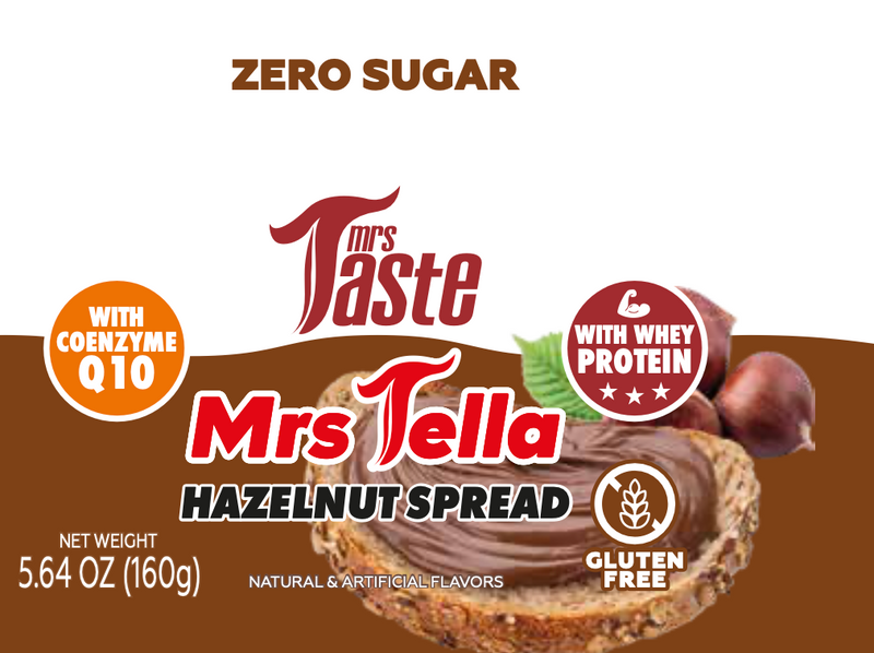 Mrs. Taste MRS TELLA ( CHOCOLATE HAZELNUT ) Spread - 5.6oz | Sugar Mrs. Taste MRS TELLA ( CHOCOLATE HAZELNUT ) Spread - 5.6oz | Sugar