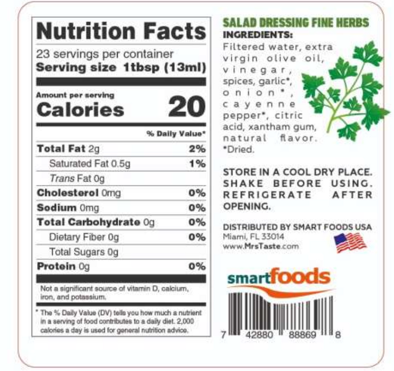 Fines Herbs Salad Dressing MRS TASTE Fines Herbs Salad Dressing MRS TASTE